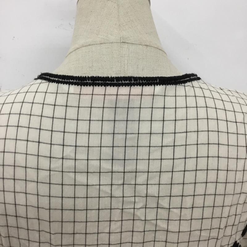 ザラ ZARA ワンピース ロングスカート 7521 304 712 Vネック 七分袖 XS 刺繍 アイボリー / アイボリー / X 黒 / ブラック /  レディース USED 古着 中古 10104032