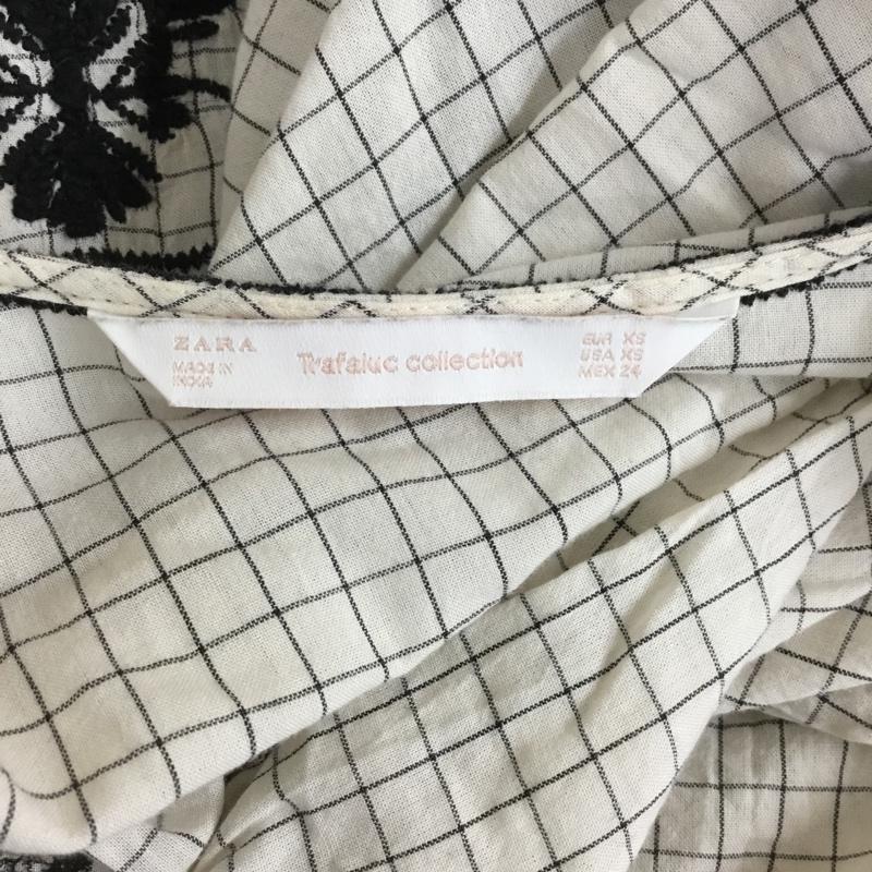 ザラ ZARA ワンピース ロングスカート 7521 304 712 Vネック 七分袖 XS 刺繍 アイボリー / アイボリー / X 黒 / ブラック /  レディース USED 古着 中古 10104032