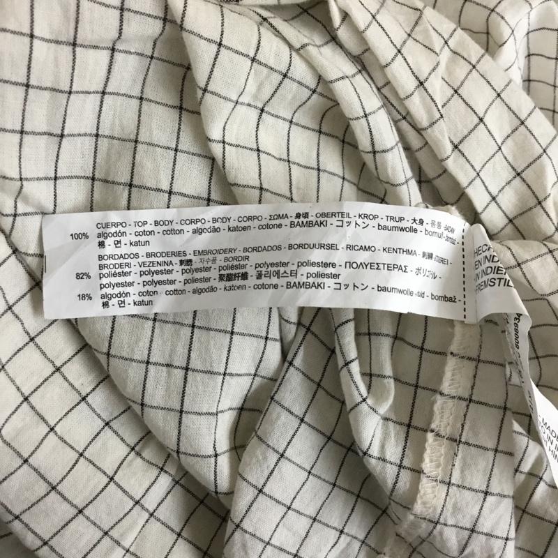 ザラ ZARA ワンピース ロングスカート 7521 304 712 Vネック 七分袖 XS 刺繍 アイボリー / アイボリー / X 黒 / ブラック /  レディース USED 古着 中古 10104032