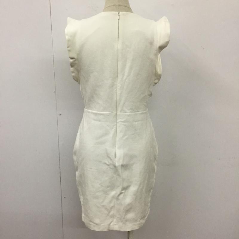 ザラ ZARA ワンピース ひざ丈スカート 6085 045 251 ノースリーブ Vネック L 無地 アイボリー / アイボリー /  レディース USED 古着 中古 10104033