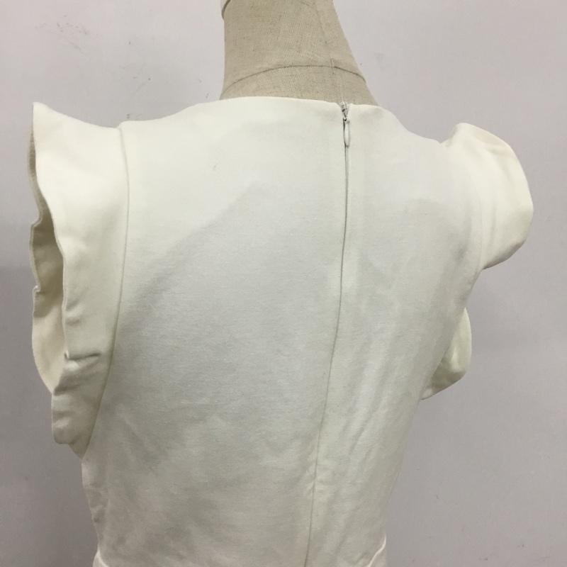ザラ ZARA ワンピース ひざ丈スカート 6085 045 251 ノースリーブ Vネック L 無地 アイボリー / アイボリー /  レディース USED 古着 中古 10104033