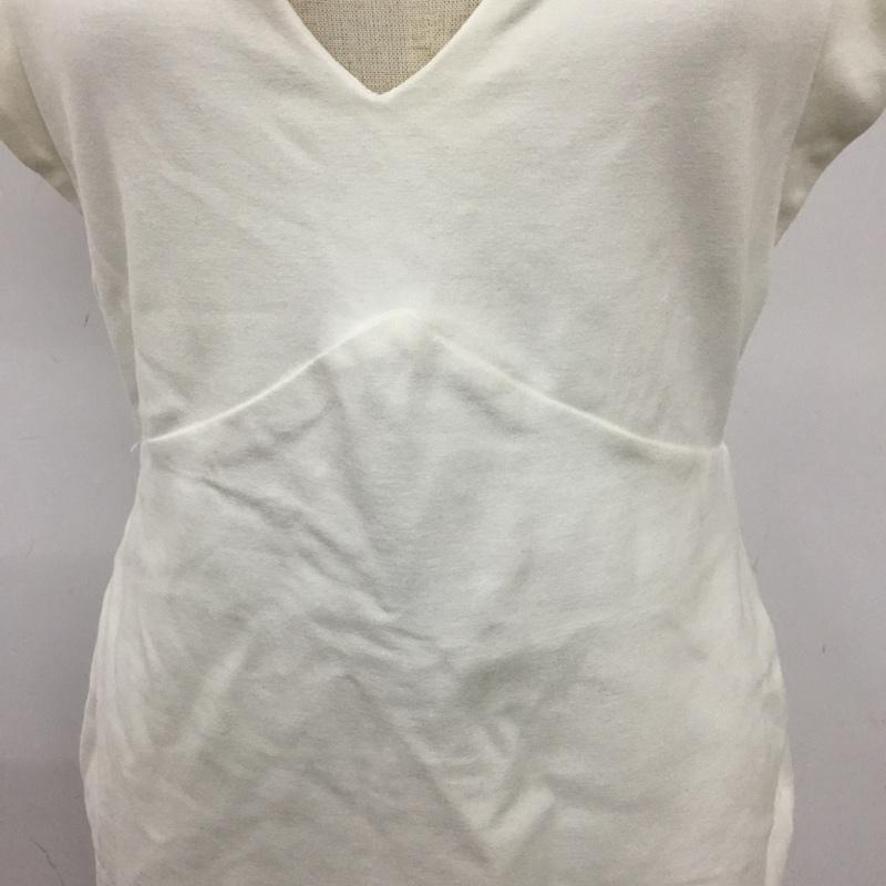 ザラ ZARA ワンピース ひざ丈スカート 6085 045 251 ノースリーブ Vネック L 無地 アイボリー / アイボリー /  レディース USED 古着 中古 10104033