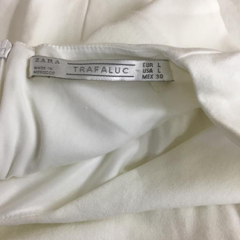 ザラ ZARA ワンピース ひざ丈スカート 6085 045 251 ノースリーブ Vネック L 無地 アイボリー / アイボリー /  レディース USED 古着 中古 10104033