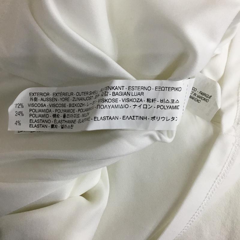 ザラ ZARA ワンピース ひざ丈スカート 6085 045 251 ノースリーブ Vネック L 無地 アイボリー / アイボリー /  レディース USED 古着 中古 10104033
