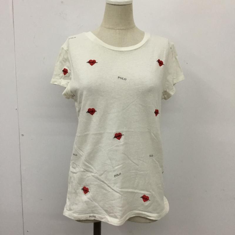 ポロラルフローレン POLO RALPH LAUREN Tシャツ 半袖 ハート ロゴ L 刺繍 白 / ホワイト /  ガールズ USED 古着 中古 10104035