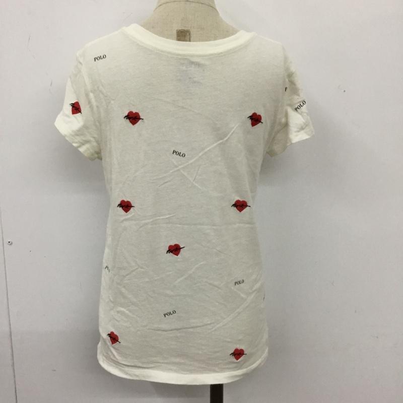 ポロラルフローレン POLO RALPH LAUREN Tシャツ 半袖 ハート ロゴ L 刺繍 白 / ホワイト /  ガールズ USED 古着 中古 10104035