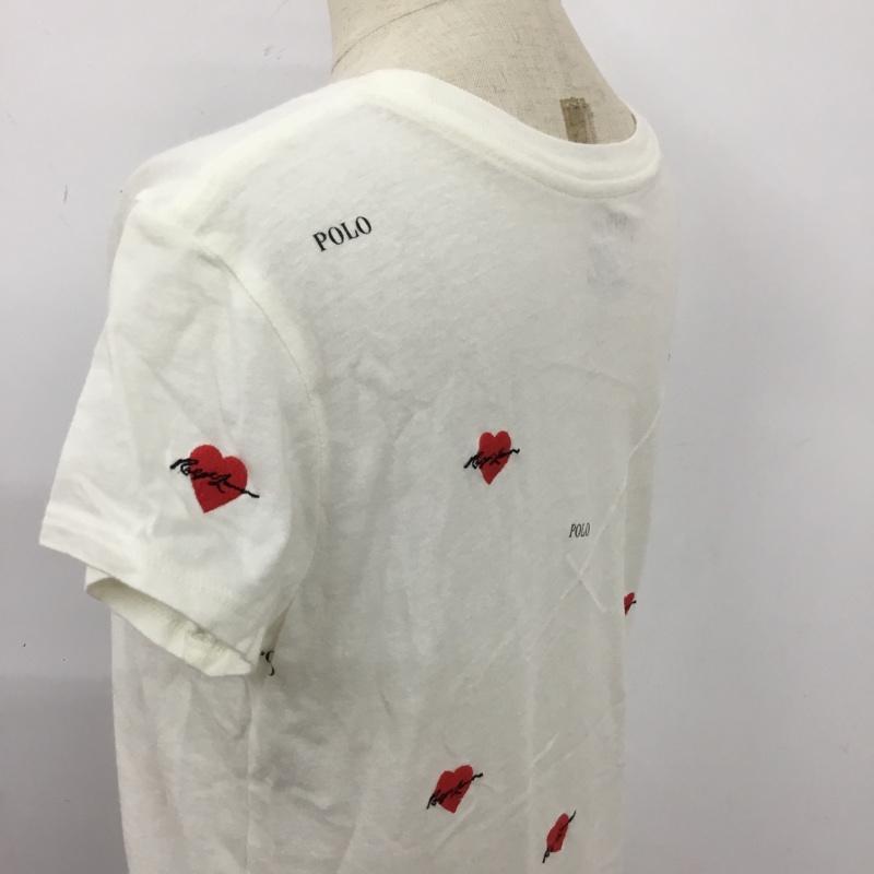 ポロラルフローレン POLO RALPH LAUREN Tシャツ 半袖 ハート ロゴ L 刺繍 白 / ホワイト /  ガールズ USED 古着 中古 10104035