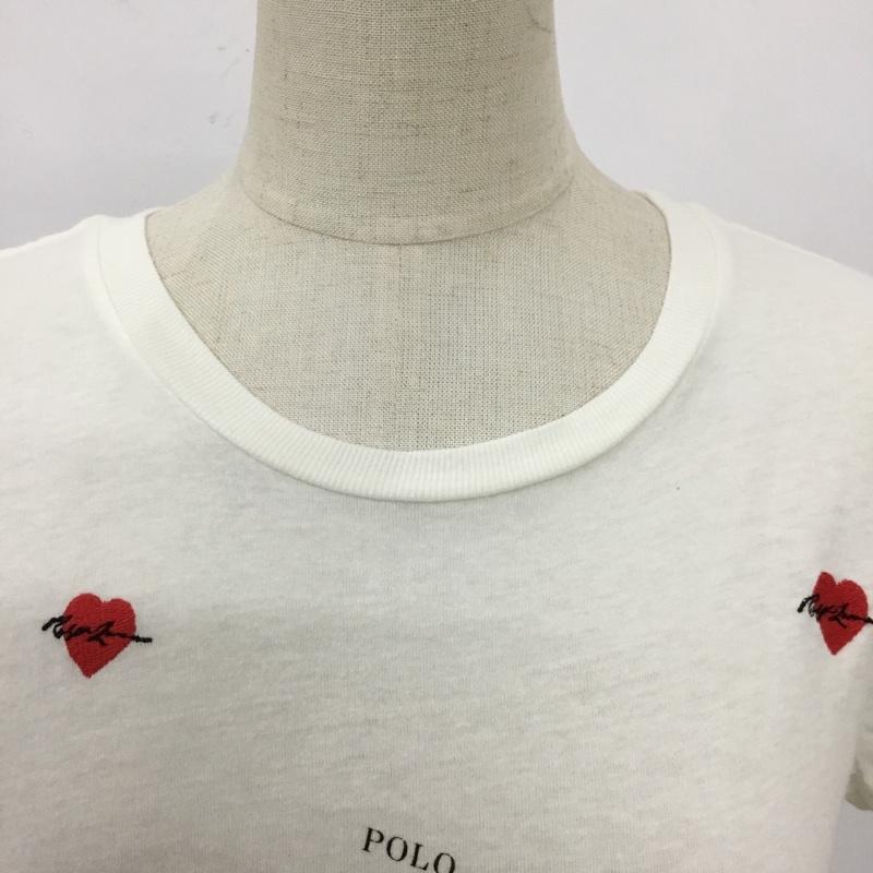 ポロラルフローレン POLO RALPH LAUREN Tシャツ 半袖 ハート ロゴ L 刺繍 白 / ホワイト /  ガールズ USED 古着 中古 10104035