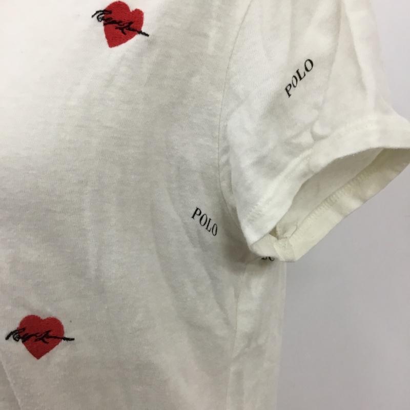 ポロラルフローレン POLO RALPH LAUREN Tシャツ 半袖 ハート ロゴ L 刺繍 白 / ホワイト /  ガールズ USED 古着 中古 10104035