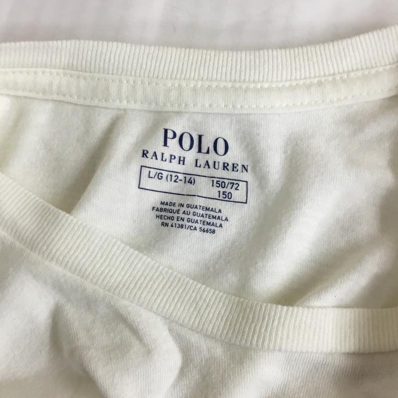 ポロラルフローレン POLO RALPH LAUREN Tシャツ 半袖 ハート ロゴ L 刺繍 白 / ホワイト /  ガールズ USED 古着 中古 10104035