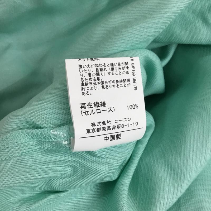 コーエン coen シャツ、ブラウス 半袖 7615-623-0054 ピンタック ノーカラー M 無地 黄緑 / イエローグリーン /  レディース USED 古着 中古 10104037