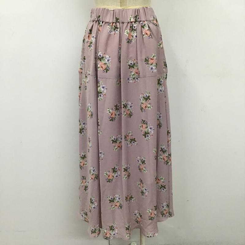 シュープリーム ララ Supreme.La.La スカート ロングスカート M 総柄 X 花柄 桃 / ピンク /  レディース USED 古着 中古 10104046