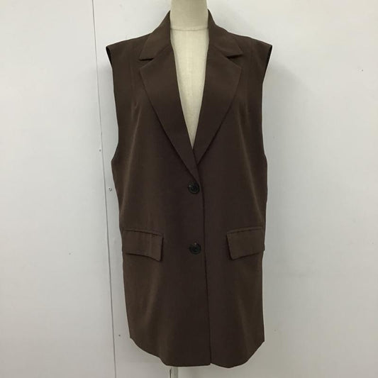 ジーナシス JEANASIS ベスト ベスト JS071460CF 襟付き ジレ バックデザイン FREE 無地 茶 / ブラウン /  レディース USED 古着 中古 10104047