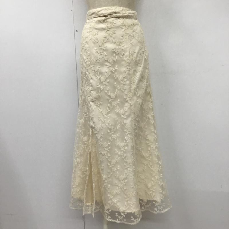 ナイスクラップ NICE CLAUP スカート ロングスカート チュール レース M  アイボリー / アイボリー /  レディース USED 古着 中古 10104049