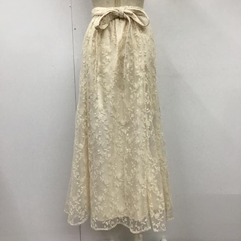 ナイスクラップ NICE CLAUP スカート ロングスカート チュール レース M  アイボリー / アイボリー /  レディース USED 古着 中古 10104049