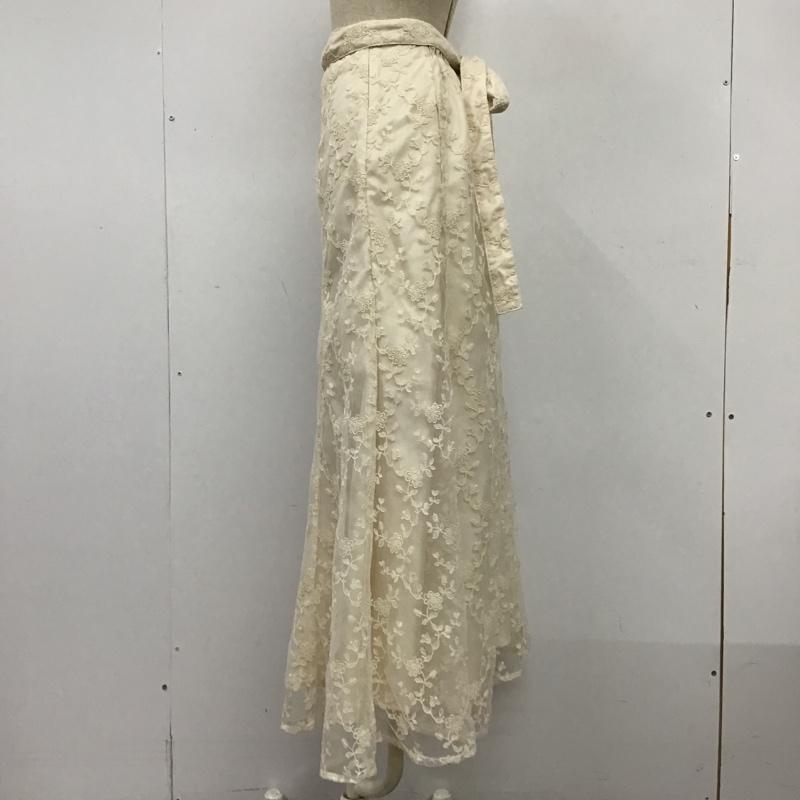 ナイスクラップ NICE CLAUP スカート ロングスカート チュール レース M  アイボリー / アイボリー /  レディース USED 古着 中古 10104049