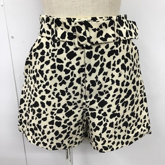 スライ SLY パンツ ショートパンツ 030EAH31-0550 ベルト付き ハイウエスト フレア 1 ヒョウ柄・レオパード柄 黒 / ブラック / X アイボリー / アイボリー /  レディース USED 古着 中古 10104056