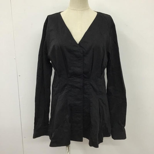 スライ SLY シャツ、ブラウス 長袖 030CSK30-2550 WAIST TUCK V／N TOPS 7号 無地 黒 / ブラック /  レディース USED 古着 中古 10104071