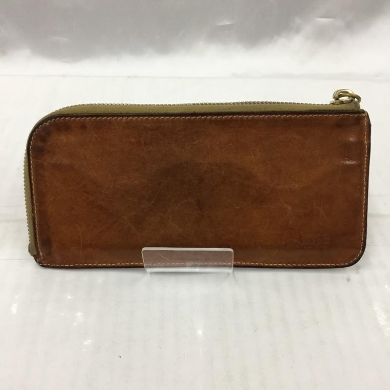 イルビゾンテ IL BISONTE 財布 長財布 フラットレザーロングウォレット L字ファスナー ロゴ、文字 茶 / ブラウン /  メンズ USED 古着 中古 10104105