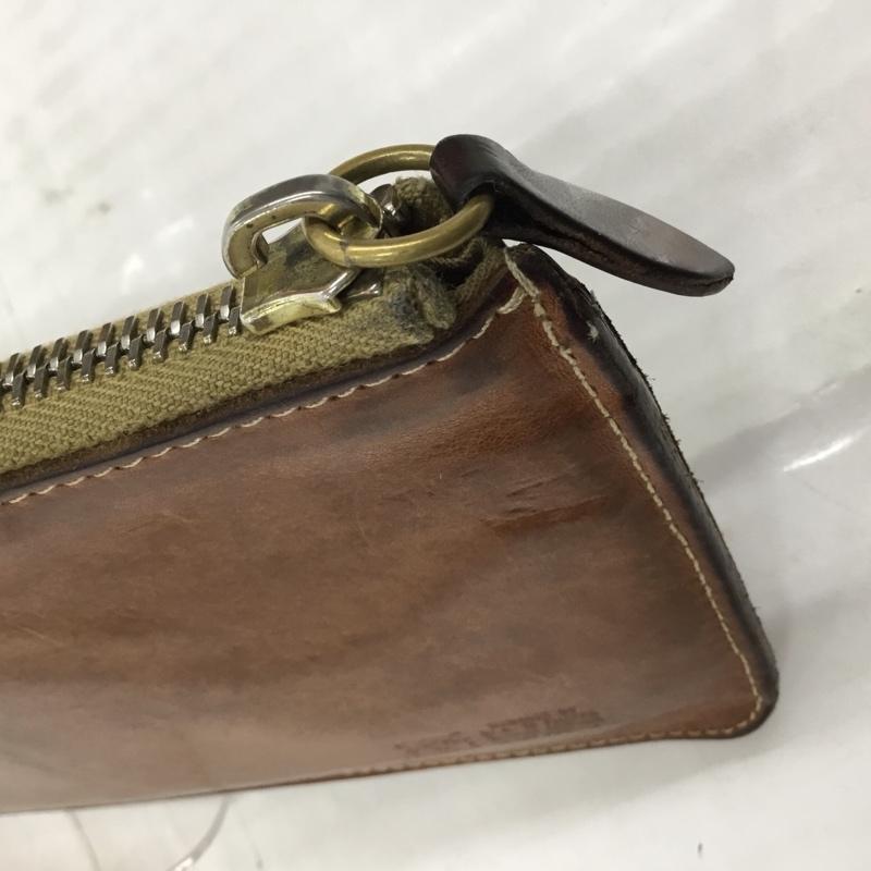 イルビゾンテ IL BISONTE 財布 長財布 フラットレザーロングウォレット L字ファスナー ロゴ、文字 茶 / ブラウン /  メンズ USED 古着 中古 10104105