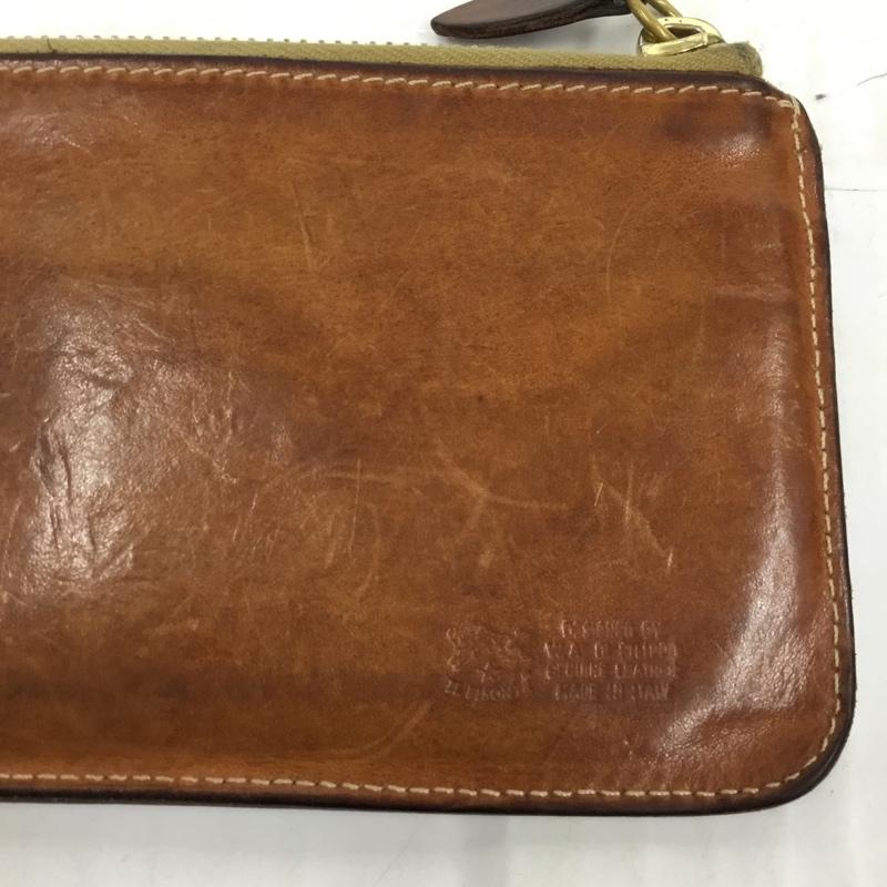 イルビゾンテ IL BISONTE 財布 長財布 フラットレザーロングウォレット L字ファスナー ロゴ、文字 茶 / ブラウン /  メンズ USED 古着 中古 10104105