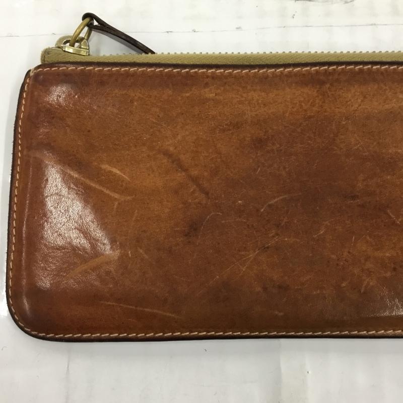 イルビゾンテ IL BISONTE 財布 長財布 フラットレザーロングウォレット L字ファスナー ロゴ、文字 茶 / ブラウン /  メンズ USED 古着 中古 10104105