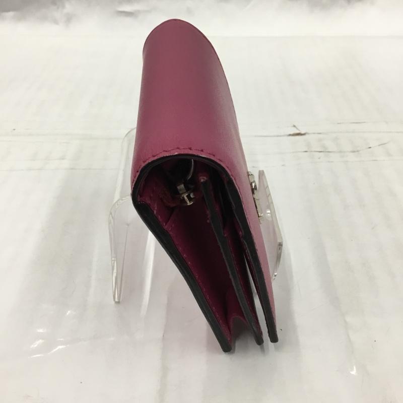 ジミーチュウ JIMMY CHOO 財布 コンパクト財布 HANNE PKR 112274 箱有 二つ折り ロゴ、文字 桃 / ピンク /  レディース USED 古着 中古 10104114