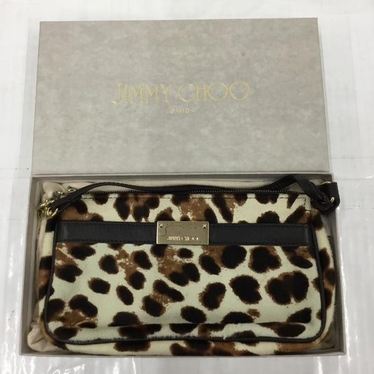 ジミーチュウ JIMMY CHOO ハンドバッグ ハンドバッグ ハラコ 箱有 ロゴ アニマル柄 茶 / ブラウン / X ベージュ / ベージュ /  レディース USED 古着 中古 10104120