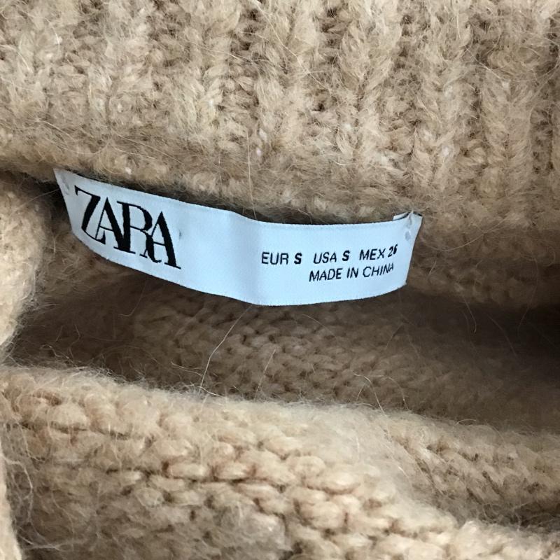 ザラ ZARA ワンピース ひざ丈スカート 長袖ニットロングワンピース バックスリットニットワンピース ロングワンピース S 無地 橙 / オレンジ /  レディース USED 古着 中古 10104135