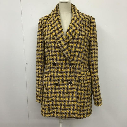 ザラ ZARA ジャケット、上着 ジャケット、ブレザー ロングジャケット カジュアルジャケット アウター ロングコート XS 総柄 X チェック 茶 / ブラウン / X 黄 / イエロー / X ベージュ / ベージュ /  レディース USED 古着 中古 10104146