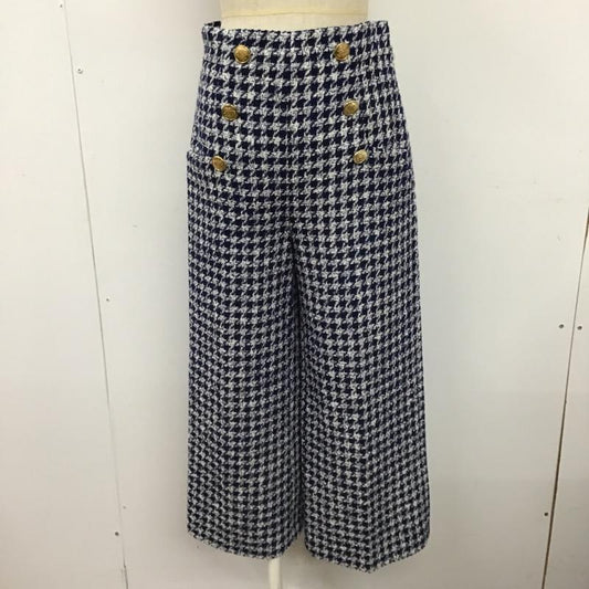 ザラ ZARA ボトムス ボトムス ワイドパンツ カジュアルパンツ ガチョウパンツ XS チェック 白 / ホワイト / X 青 / ブルー /  レディース USED 古着 中古 10104147