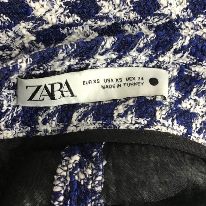 ザラ ZARA ボトムス ボトムス ワイドパンツ カジュアルパンツ ガチョウパンツ XS チェック 白 / ホワイト / X 青 / ブルー /  レディース USED 古着 中古 10104147