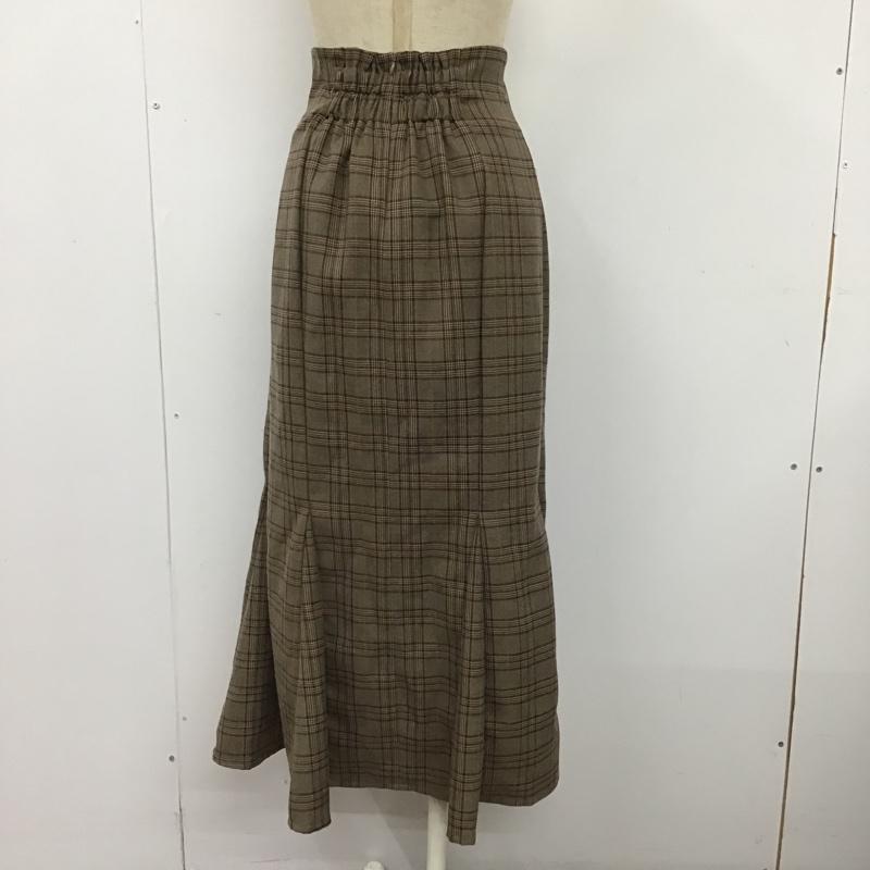 オリーブデオリーブ OLIVE des OLIVE スカート ロングスカート チェックロングスカート フレアスカート マーメイドロングスカート FREE チェック 茶 / ブラウン /  レディース USED 古着 中古 10104162