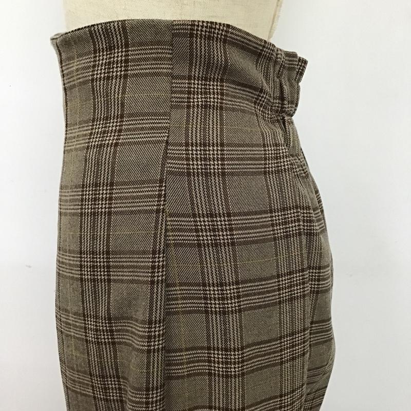 オリーブデオリーブ OLIVE des OLIVE スカート ロングスカート チェックロングスカート フレアスカート マーメイドロングスカート FREE チェック 茶 / ブラウン /  レディース USED 古着 中古 10104162