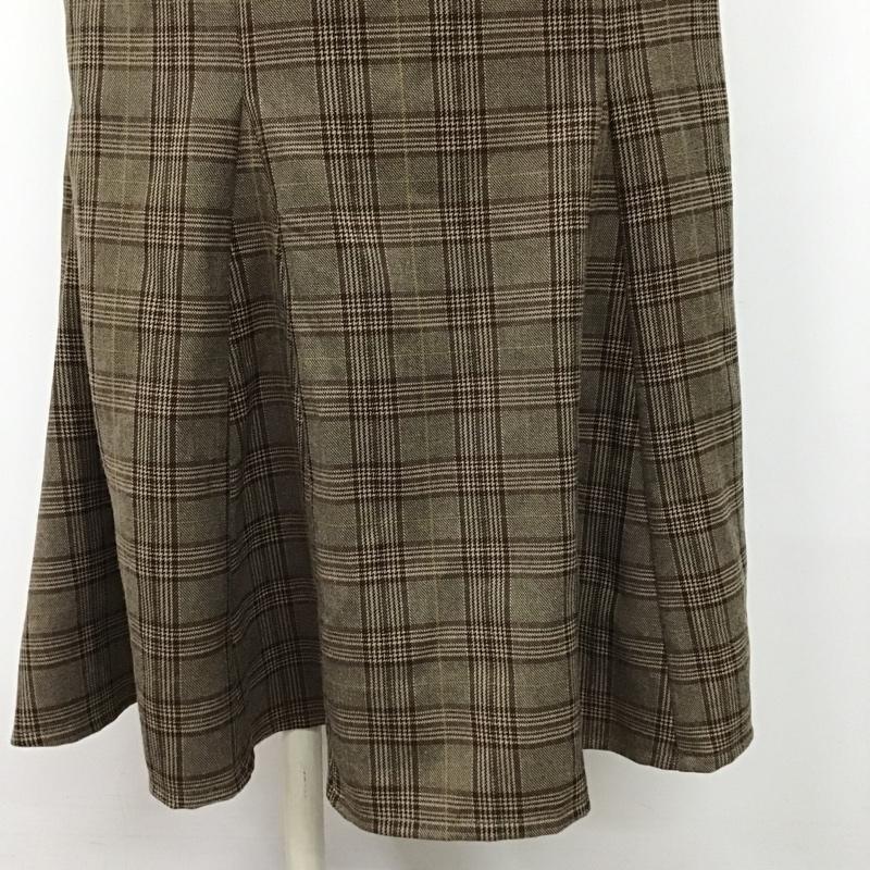 オリーブデオリーブ OLIVE des OLIVE スカート ロングスカート チェックロングスカート フレアスカート マーメイドロングスカート FREE チェック 茶 / ブラウン /  レディース USED 古着 中古 10104162