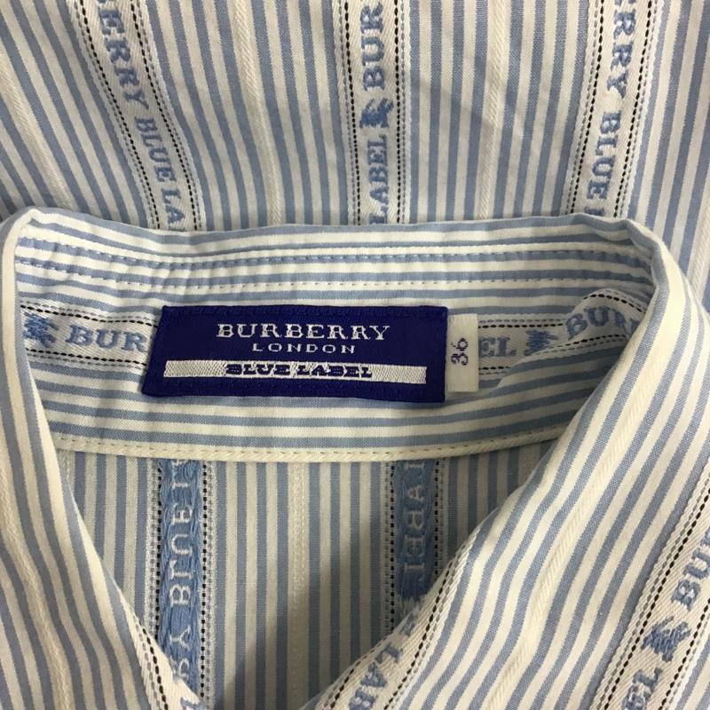 バーバリーブルーレーベル BURBERRY BLUE LABEL シャツ、ブラウス 半袖 36 ストライプ マルチカラー / マルチカラー /  レディース USED 古着 中古 10104170