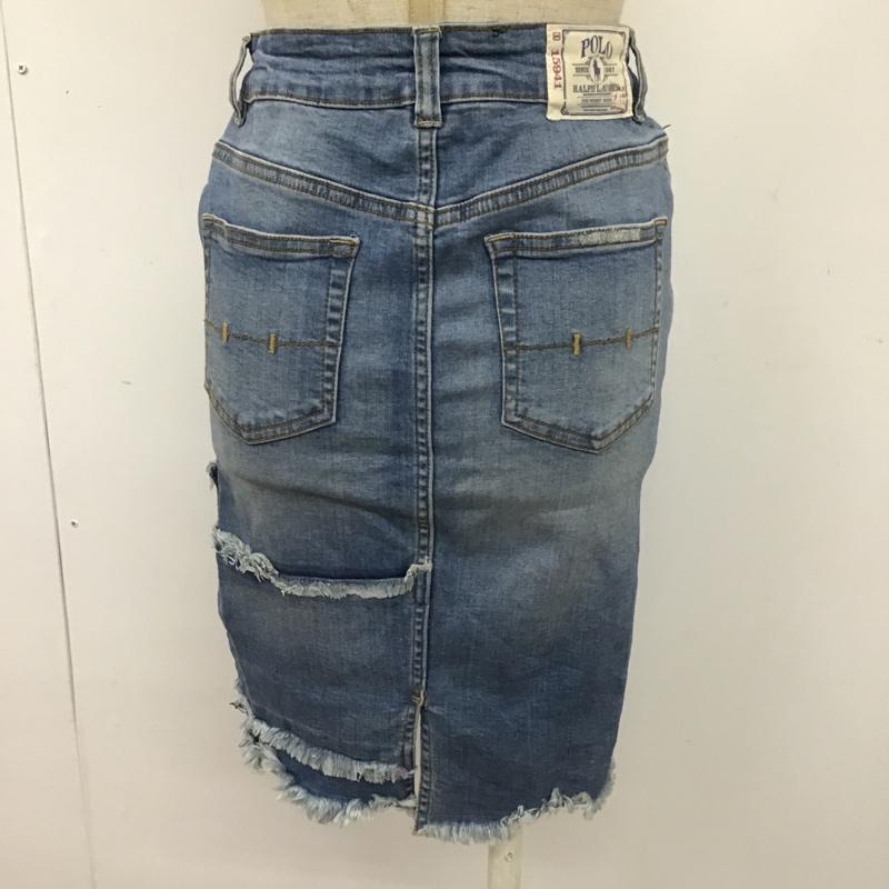 ラルフローレン RALPHLAUREN スカート ひざ丈スカート 26インチ 無地 インディゴ / インディゴ /  レディース USED 古着 中古 10104174