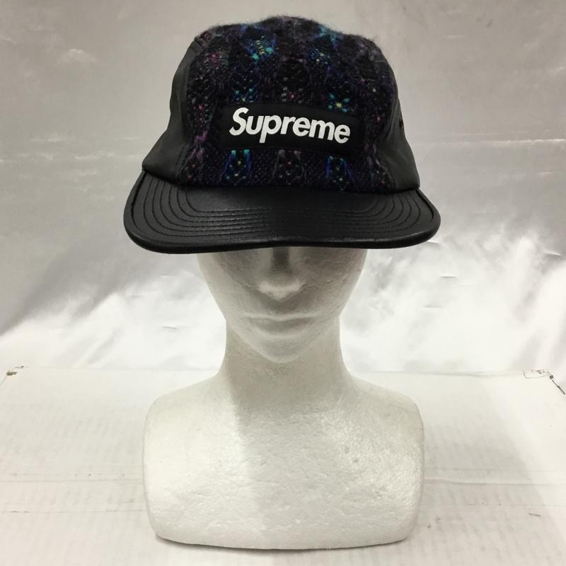 シュプリーム Supreme 帽子 キャップ MAGEE ツイード レザー 13FW ロゴ、文字 黒 / ブラック /  メンズ USED 古着 中古 10104179