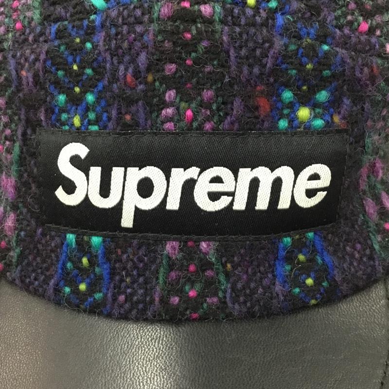 シュプリーム Supreme 帽子 キャップ MAGEE ツイード レザー 13FW ロゴ、文字 黒 / ブラック /  メンズ USED 古着 中古 10104179