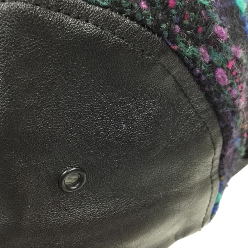 シュプリーム Supreme 帽子 キャップ MAGEE ツイード レザー 13FW ロゴ、文字 黒 / ブラック /  メンズ USED 古着 中古 10104179