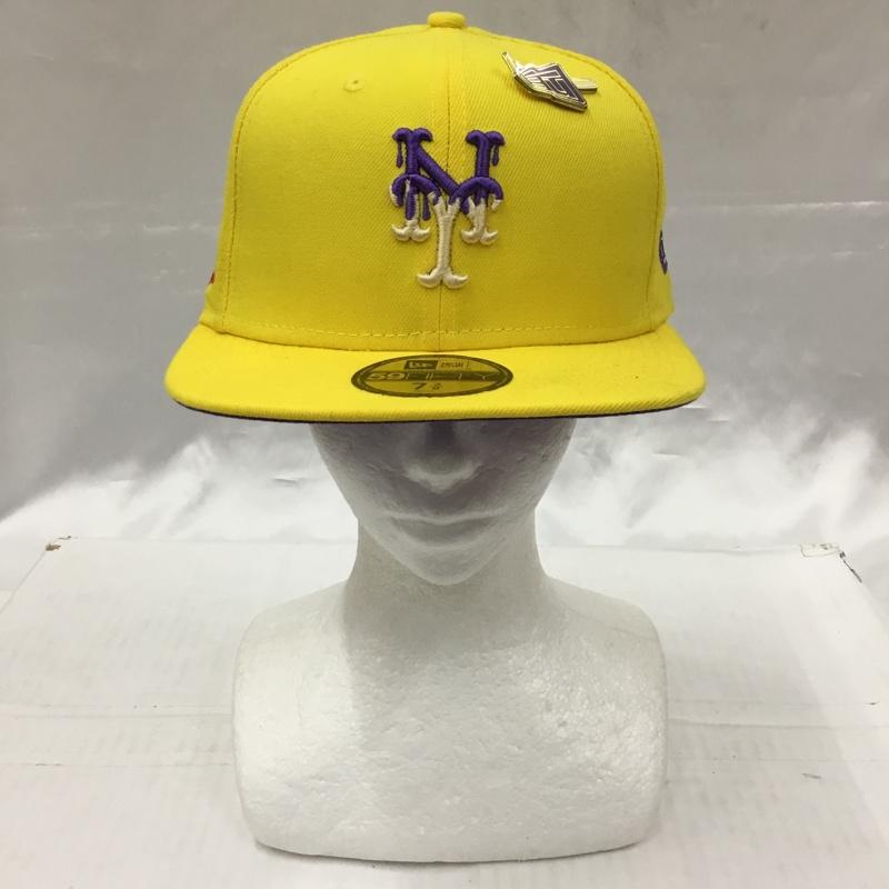 ニューエラ NEW ERA 帽子 キャップ 59FIFTY 58.7cm NY MLB ICY POP ロゴ、文字 黄 / イエロー /  メンズ USED 古着 中古 10104183