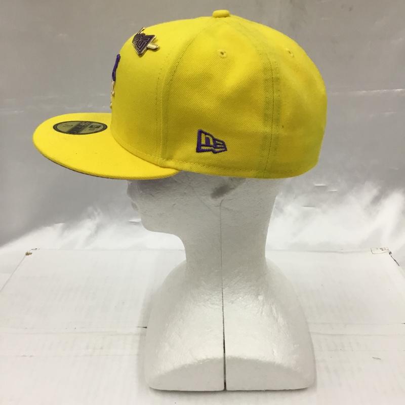 ニューエラ NEW ERA 帽子 キャップ 59FIFTY 58.7cm NY MLB ICY POP ロゴ、文字 黄 / イエロー /  メンズ USED 古着 中古 10104183