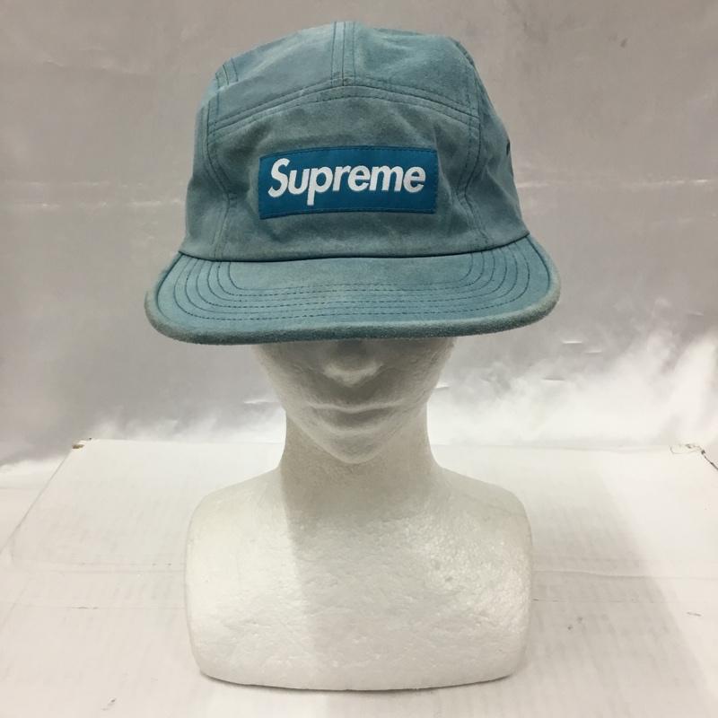 シュプリーム Supreme 帽子 キャップ スエード ボックスロゴ キャンプキャップ ロゴ、文字 水色 / ライトブルー /  メンズ USED 古着 中古 10104187