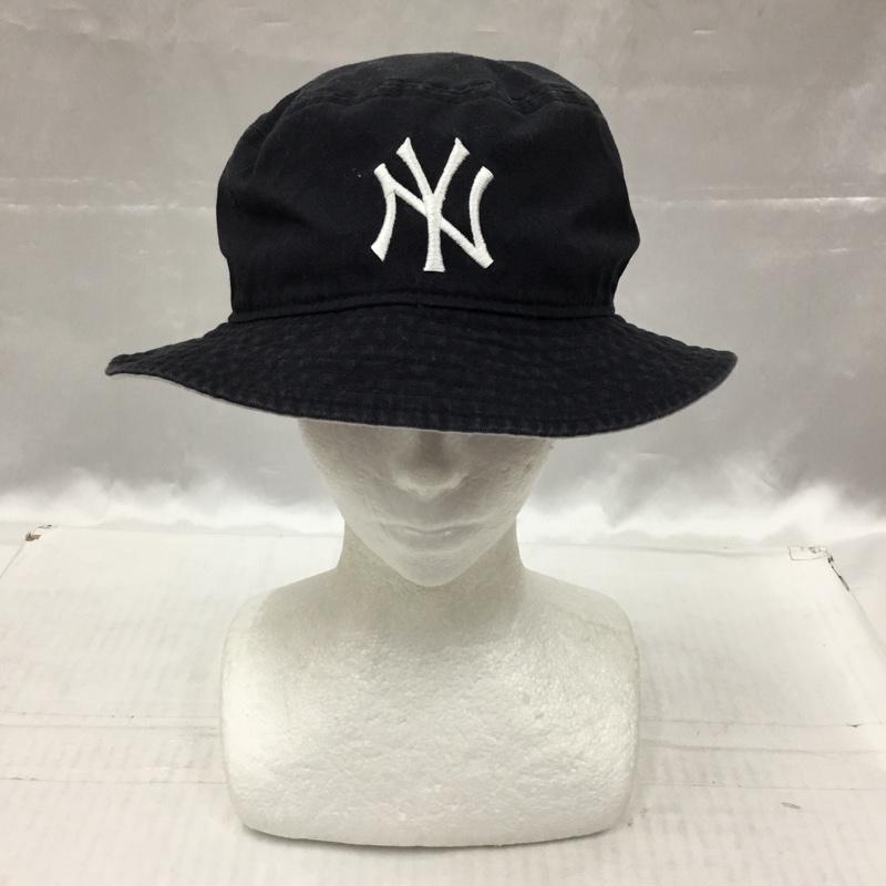 ニューエラ NEW ERA 帽子 ハット NY ニューヨーク ヤンキース バケットハット ロゴ、文字 紺 / ネイビー /  メンズ USED 古着 中古 10104194
