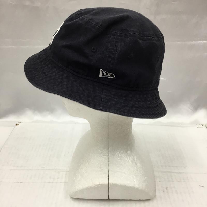 ニューエラ NEW ERA 帽子 ハット NY ニューヨーク ヤンキース バケットハット ロゴ、文字 紺 / ネイビー /  メンズ USED 古着 中古 10104194