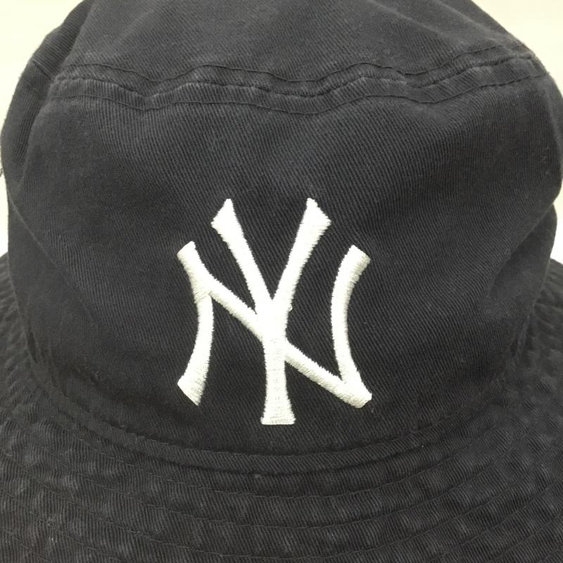ニューエラ NEW ERA 帽子 ハット NY ニューヨーク ヤンキース バケットハット ロゴ、文字 紺 / ネイビー /  メンズ USED 古着 中古 10104194