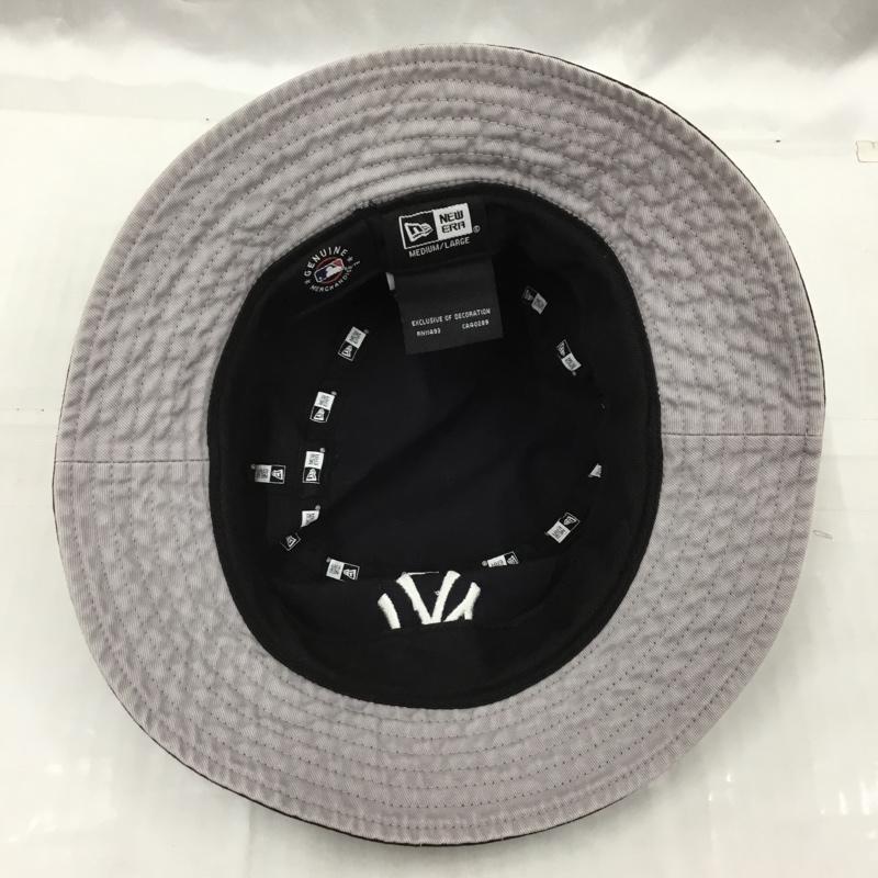 ニューエラ NEW ERA 帽子 ハット NY ニューヨーク ヤンキース バケットハット ロゴ、文字 紺 / ネイビー /  メンズ USED 古着 中古 10104194