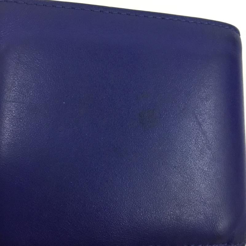コーチ COACH 財布 二つ折り C1600 ロゴ、文字 青 / ブルー / X 黒 / ブラック /  メンズ USED 古着 中古 10104197