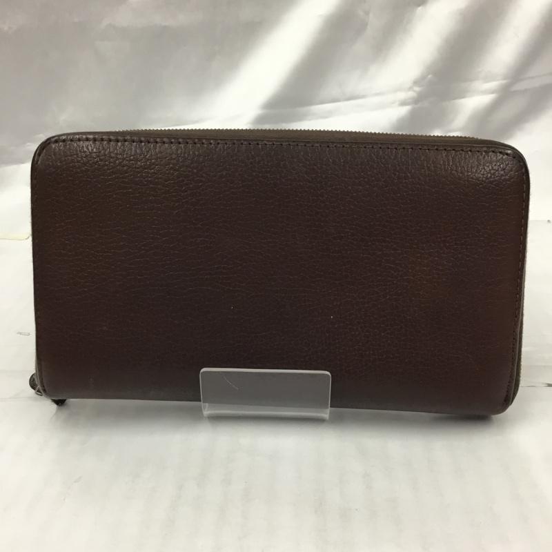ホワイトハウスコックス WHITE HOUSE COX 財布 長財布 ラウンドファスナー レザー 無地 茶 / ブラウン /  メンズ USED 古着 中古 10104201