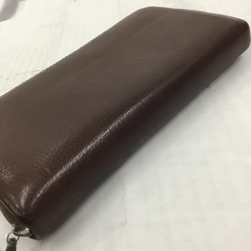 ホワイトハウスコックス WHITE HOUSE COX 財布 長財布 ラウンドファスナー レザー 無地 茶 / ブラウン /  メンズ USED 古着 中古 10104201